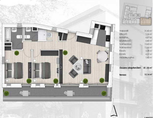 Eladó téglalakás, Budapesten, IV. kerületben 119.813 M Ft