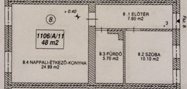 Eladó téglalakás, Szolnokon 57.6 M Ft, 1+1 szobás