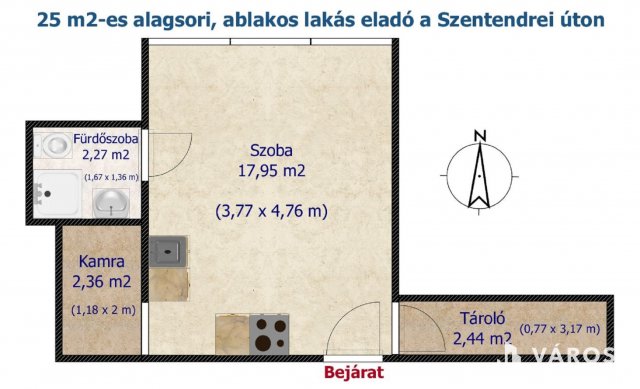 Eladó téglalakás, Budapesten, III. kerületben 15 M Ft, 1 szobás