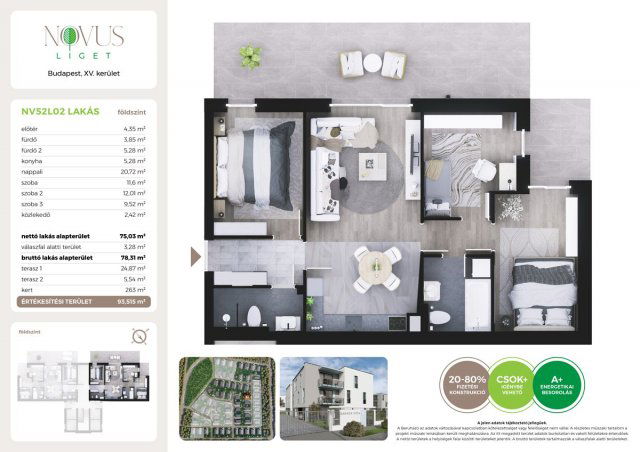 Eladó téglalakás, Budapesten, XV. kerületben, Kékszilva utcában