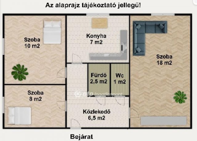 Eladó panellakás, Győrött 54.9 M Ft, 3 szobás