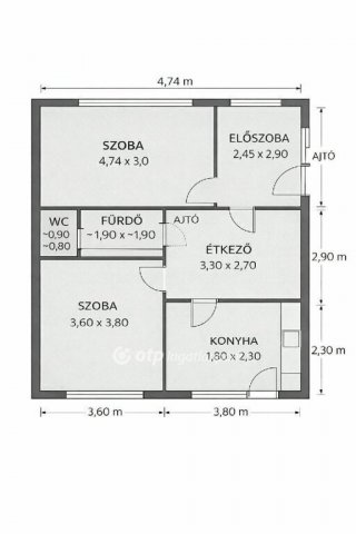 Eladó téglalakás, Debrecenben 43 M Ft, 2 szobás