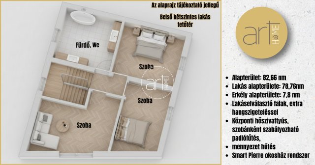 Eladó téglalakás, Szegeden 106.6 M Ft, 3 szobás