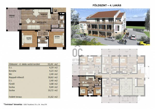 Eladó téglalakás, Tiszafüreden 55.9 M Ft, 3 szobás