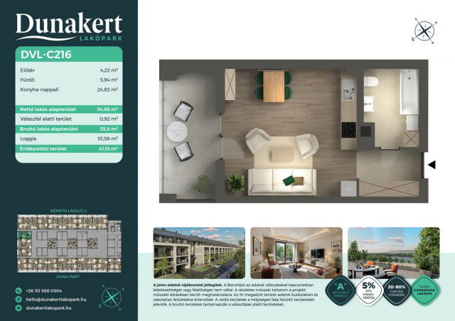 Eladó téglalakás, Vácon, Németh László utcában 56.49 M Ft