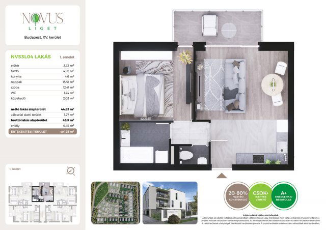 Eladó téglalakás, Budapesten, XV. kerületben, Kékszilva utcában