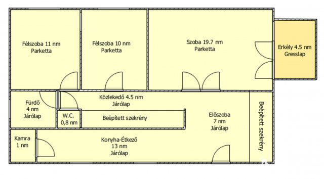 Eladó panellakás, Budapesten, XV. kerületben 77.9 M Ft, 3 szobás