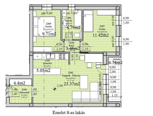 Eladó téglalakás, Érden 80.744 M Ft, 3 szobás