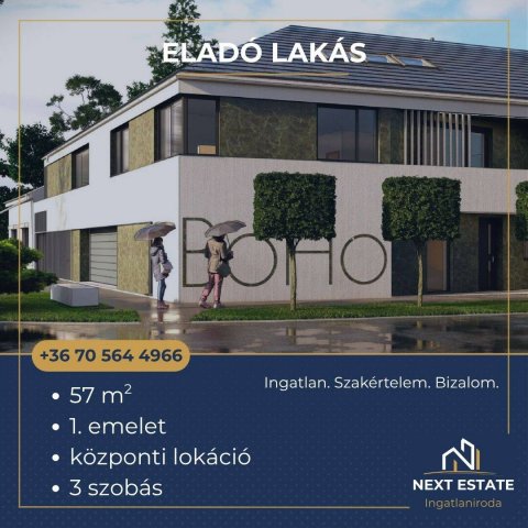 Eladó téglalakás, Hajdúszoboszlón 59.9 M Ft, 3 szobás