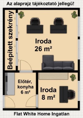 Kiadó iroda, Szegeden 136 E Ft / hó, 2 szobás
