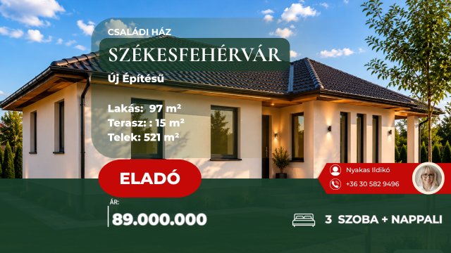 Eladó családi ház, Székesfehérvárott 89 M Ft, 3 szobás
