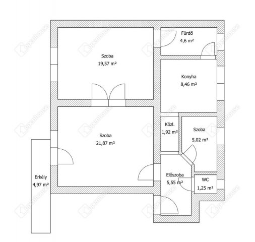 Eladó téglalakás, Sopronban 54.9 M Ft, 2 szobás