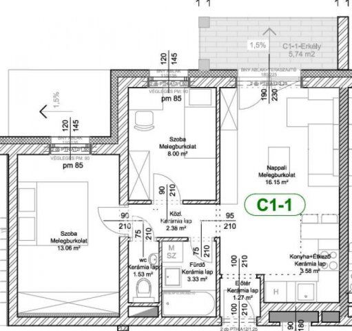 Eladó téglalakás, Levélen 52.98 M Ft, 3 szobás