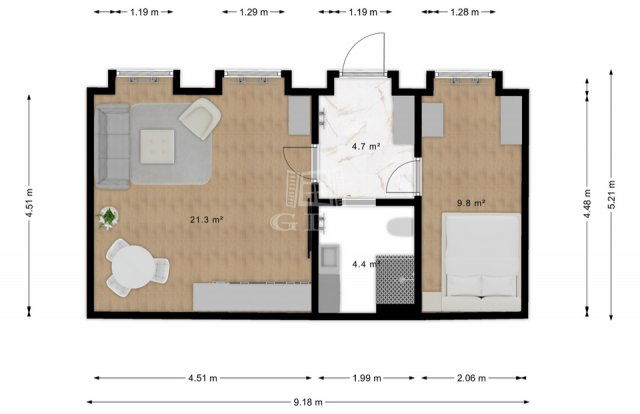 Eladó téglalakás, Budapesten, V. kerületben 117 M Ft, 1+1 szobás