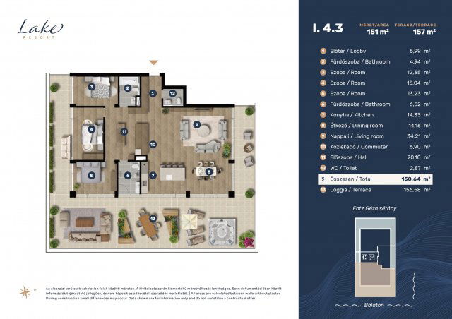 Eladó téglalakás, Keszthelyen, Entz Géza sétányon 340.4 M Ft