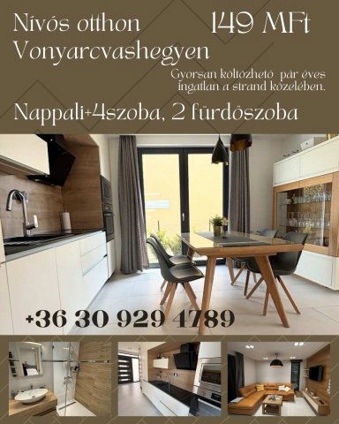 Eladó családi ház, Vonyarcvashegyen 149.9 M Ft, 1+4 szobás