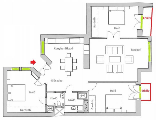 Eladó téglalakás, Budapesten, VI. kerületben 219 M Ft, 4 szobás