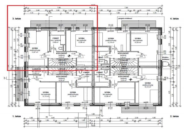 Kiadó sorház, albérlet, Budapesten, III. kerületben, 4 szobás