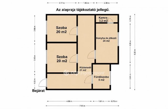 Eladó családi ház, Halászin 29.5 M Ft, 2 szobás