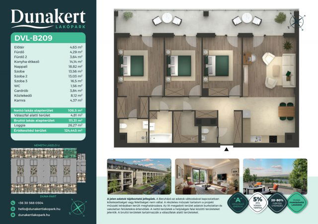 Eladó téglalakás, Vácon, Németh László utcában 110.49 M Ft