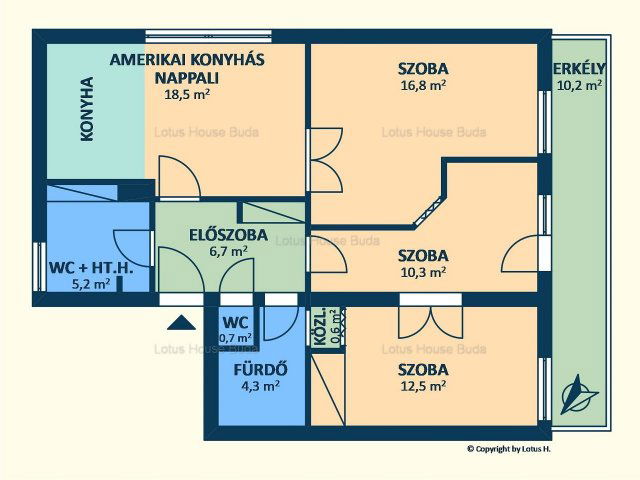 Eladó téglalakás, Budapesten, II. kerületben 149 M Ft, 4 szobás