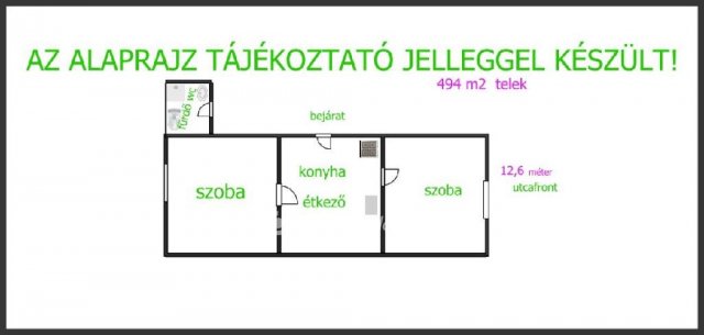 Eladó családi ház, Hajdúböszörményen 38 M Ft, 2 szobás