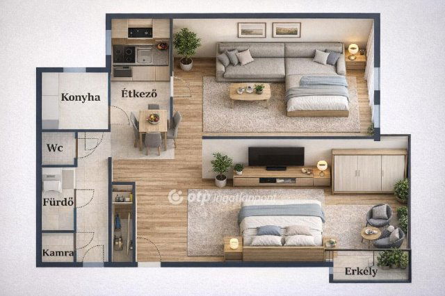 Eladó panellakás, Budapesten, XXI. kerületben 62.9 M Ft, 2 szobás