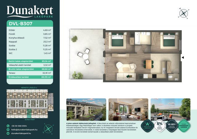 Eladó téglalakás, Vácon, Németh László utcában 92.49 M Ft