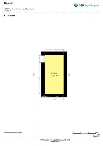 Eladó téglalakás, Pápán 40.1 M Ft, 1 szobás