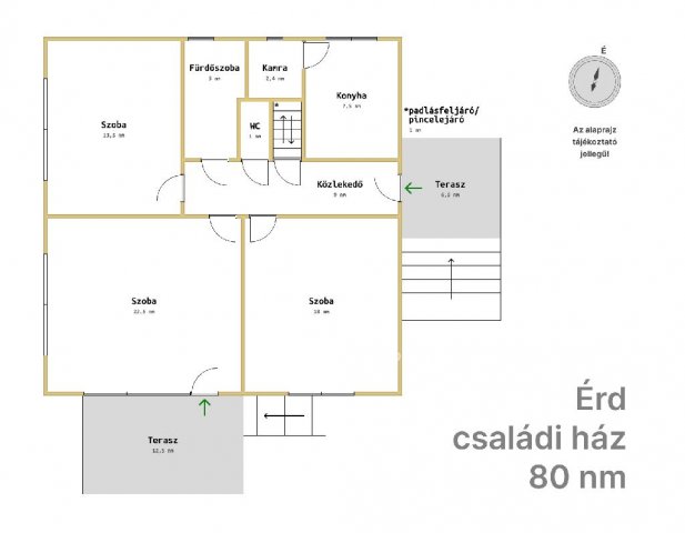 Eladó családi ház, Érden 55 M Ft, 3 szobás