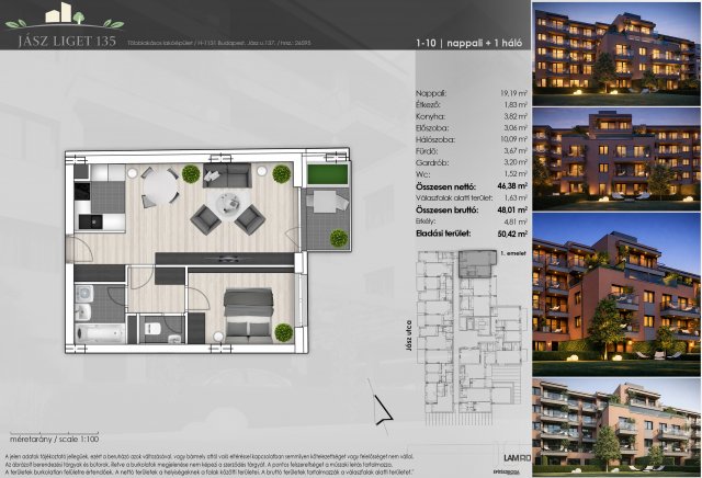 Eladó téglalakás, Budapesten, XIII. kerületben, Jász utcában