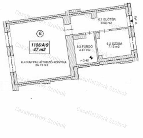 Eladó téglalakás, Szolnokon 56.4 M Ft, 1+1 szobás