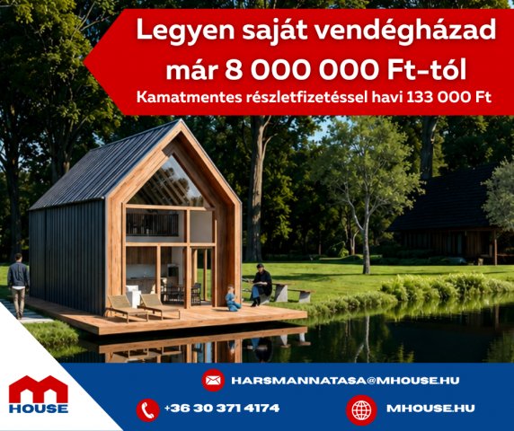 Eladó nyaraló, Tiszanánán 55 M Ft, 10+10 szobás