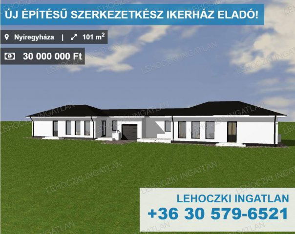 Eladó ikerház, Nyíregyházán 30 M Ft, 4 szobás