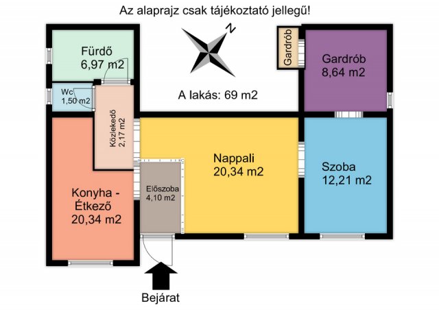 Eladó téglalakás, Pécsett 59.9 M Ft, 2 szobás