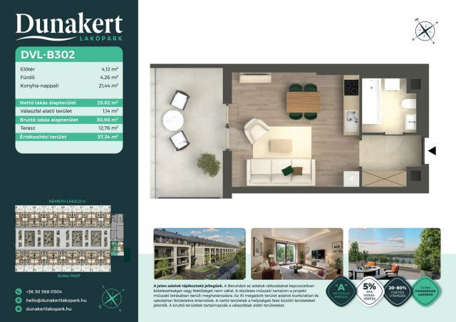 Eladó téglalakás, Vácon, Németh László utcában 55.99 M Ft