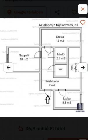 Eladó téglalakás, Nyíregyházán 42.9 M Ft, 1+2 szobás