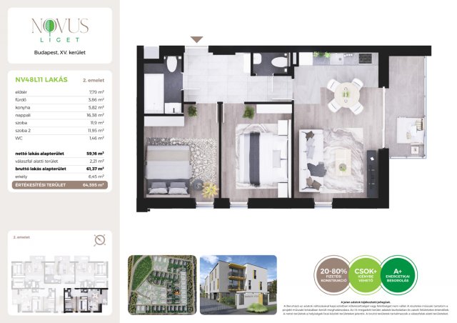 Eladó téglalakás, Budapesten, XV. kerületben, Kékszilva utcában