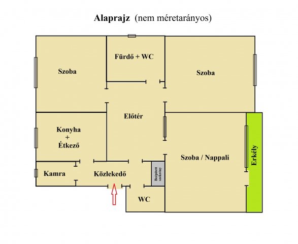 Eladó téglalakás, Ajkán 52.9 M Ft, 3 szobás