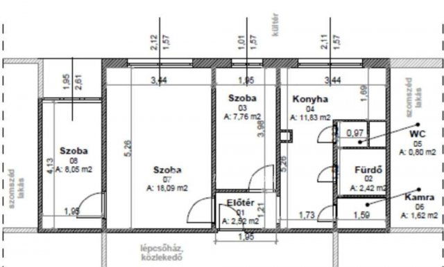 Eladó panellakás, Miskolcon 35.9 M Ft, 1+2 szobás