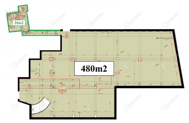 Kiadó üzlethelyiség, Miskolcon 1100 E Ft / hó, 5 szobás