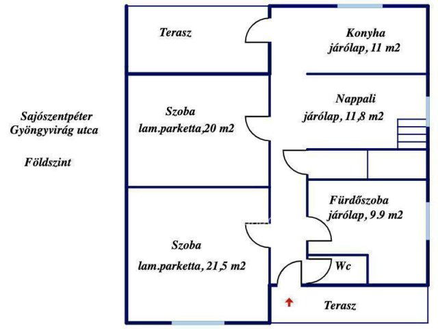 Eladó családi ház, Sajószentpéteren 43.5 M Ft, 4 szobás