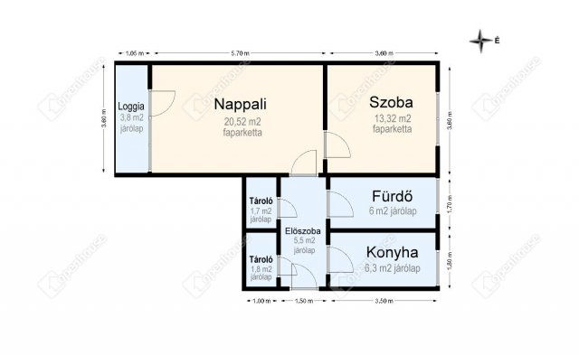 Kiadó téglalakás, albérlet, Miskolcon 120 E Ft / hó, 2 szobás