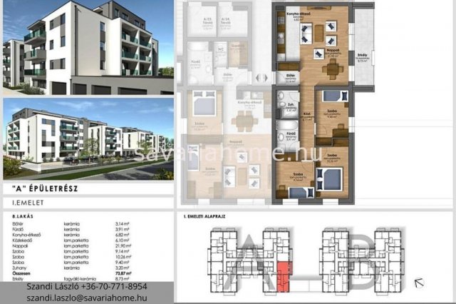 Eladó téglalakás, Szombathelyen 74.9 M Ft, 2 szobás
