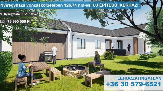 Eladó ikerház, Nyíregyházán 79.99 M Ft, 4 szobás