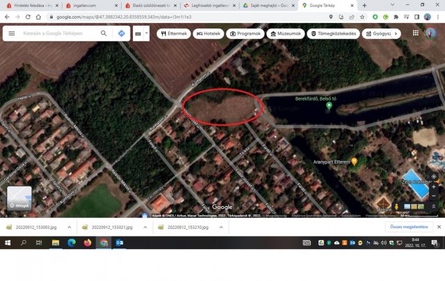 Eladó telek, Berekfürdőn, Fürdő utcában 6.25 M Ft
