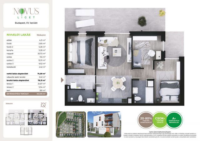 Eladó téglalakás, Budapesten, XV. kerületben, Kékszilva utcában