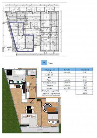 Eladó téglalakás, Nyíregyházán 50.57 M Ft, 1+1 szobás