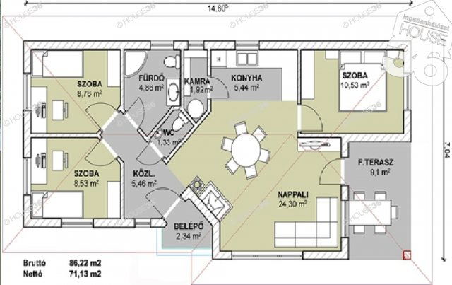Eladó családi ház, Kecskeméten 62.5 M Ft, 4 szobás