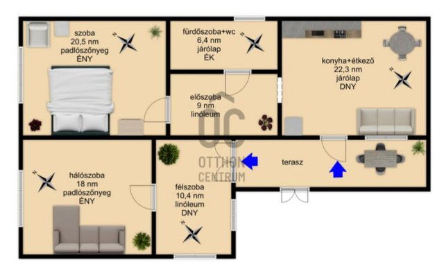 Eladó családi ház, Taron 23.2 M Ft, 3 szobás